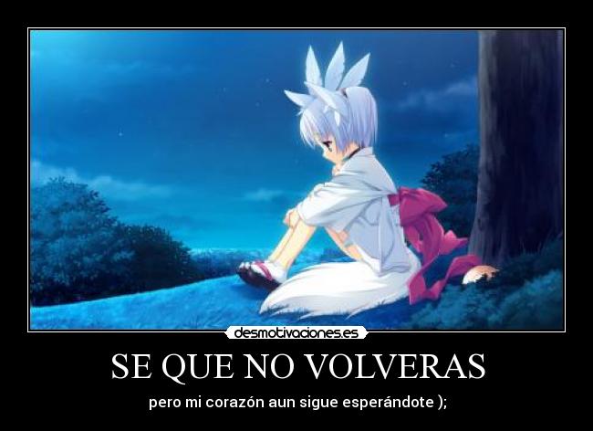 SE QUE NO VOLVERAS - pero mi corazón aun sigue esperándote );