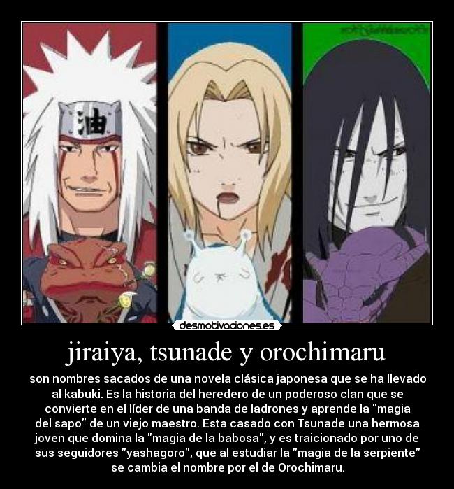 jiraiya, tsunade y orochimaru - 
