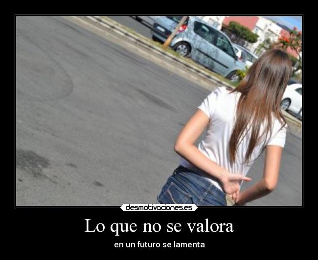 Lo que no se valora - en un futuro se lamenta