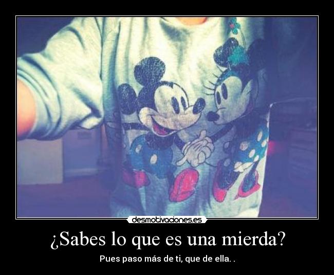 ¿Sabes lo que es una mierda? - Pues paso más de ti, que de ella. .