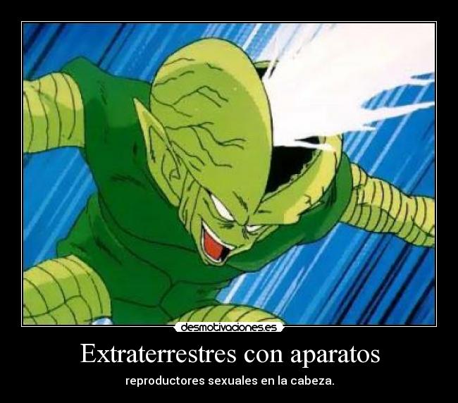 Extraterrestres con aparatos - reproductores sexuales en la cabeza.