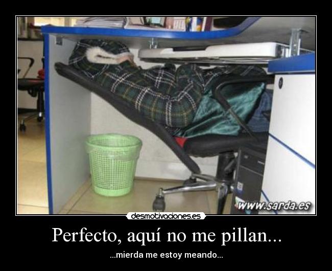 Perfecto, aquí no me pillan... -