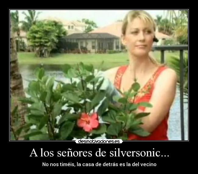 A los señores de silversonic... - No nos timéis, la casa de detrás es la del vecino