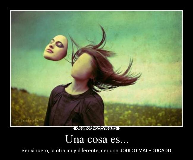 Una cosa es... - Ser sincero, la otra muy diferente, ser una JODIDO MALEDUCADO.