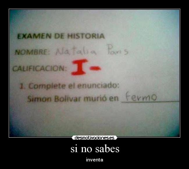 si no sabes -