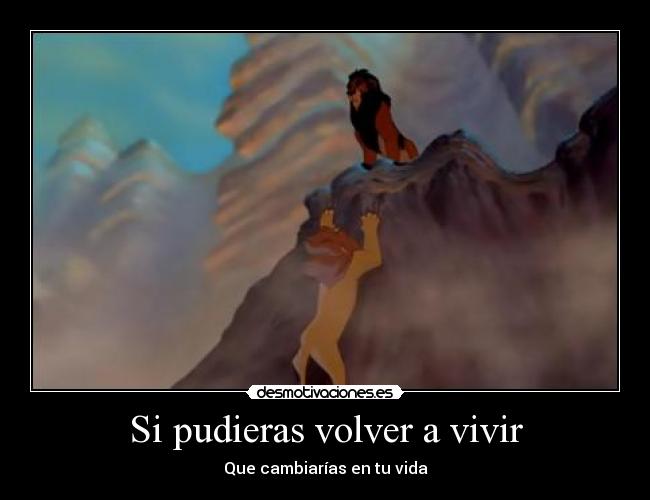 Si pudieras volver a vivir - Que cambiarías en tu vida