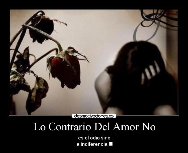 Lo Contrario Del Amor No - es el odio sino
la indiferencia !!!!