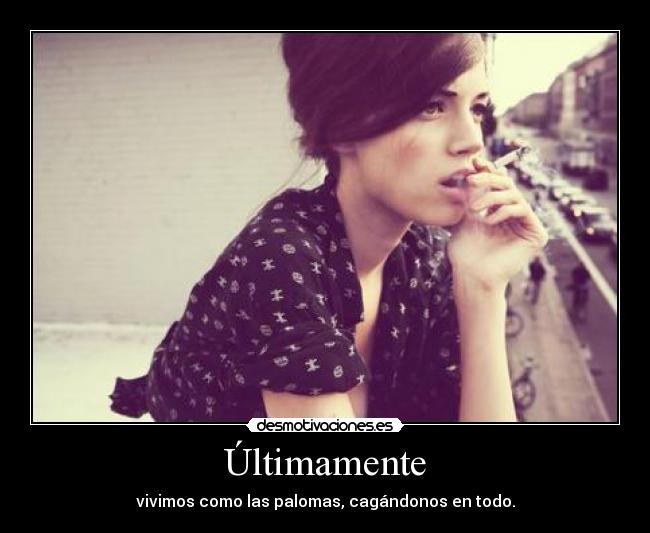 Últimamente - vivimos como las palomas, cagándonos en todo.