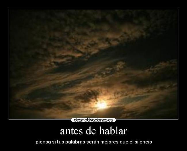 antes de hablar - 