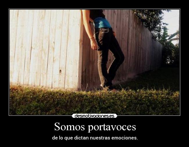 Somos portavoces - de lo que dictan nuestras emociones.
