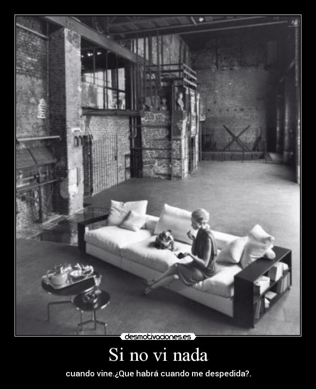 Si no vi nada - cuando vine.¿Que habrá cuando me despedida?.