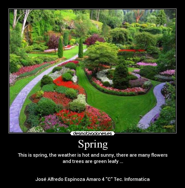 carteles primavera temporada ingles flores desmotivaciones
