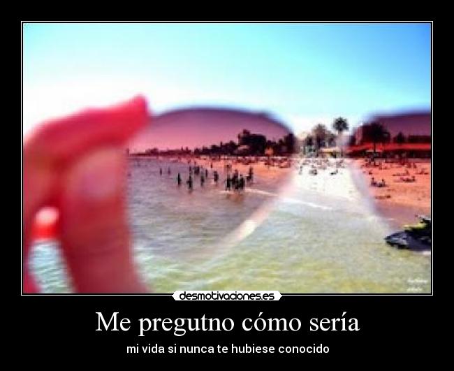 Me pregutno cómo sería - mi vida si nunca te hubiese conocido