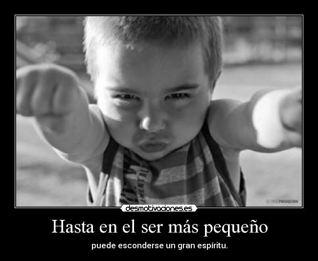 Hasta en el ser más pequeño - puede esconderse un gran espíritu.