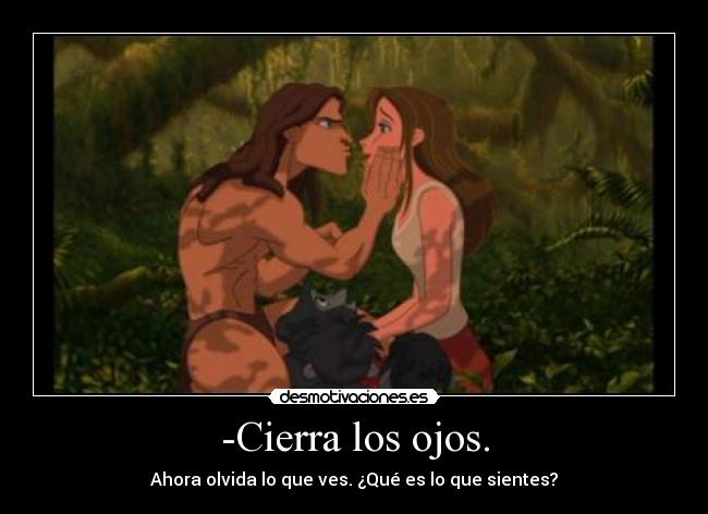 -Cierra los ojos. - Ahora olvida lo que ves. ¿Qué es lo que sientes?