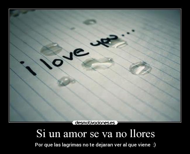 Si un amor se va no llores -