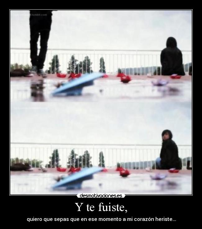 Y te fuiste, -