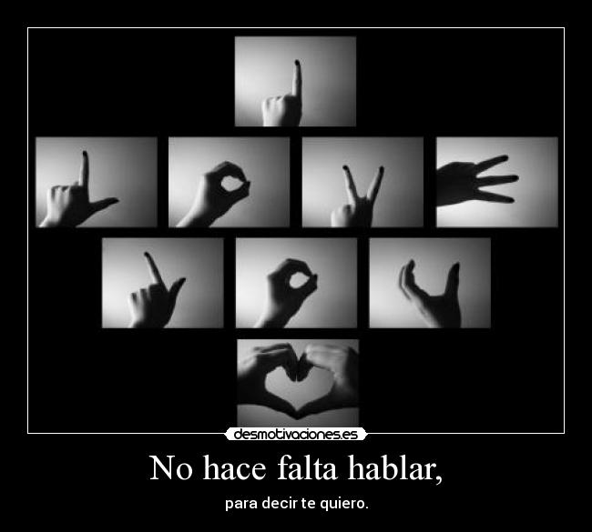 No hace falta hablar, - para decir te quiero.