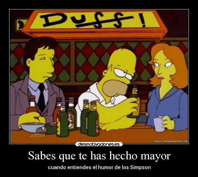 Sabes que te has hecho mayor - cuando entiendes el humor de los Simpson