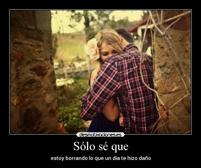 Sólo sé que - estoy borrando lo que un día te hizo daño