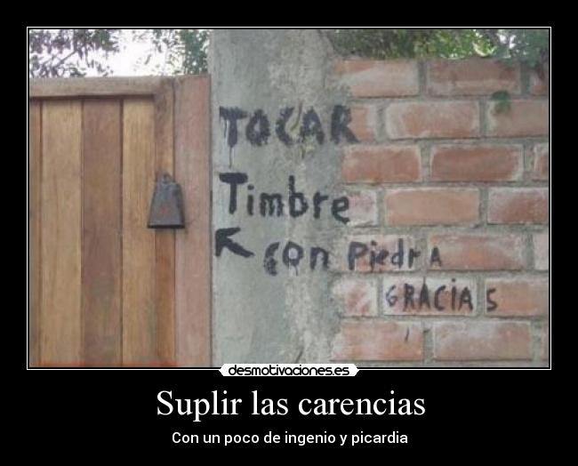 Suplir las carencias - 