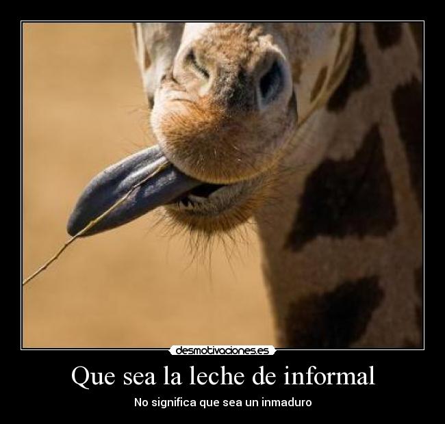 Que sea la leche de informal - No significa que sea un inmaduro
