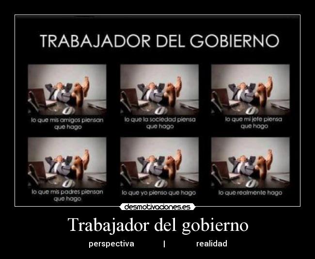 Trabajador del gobierno - perspectiva               |                realidad