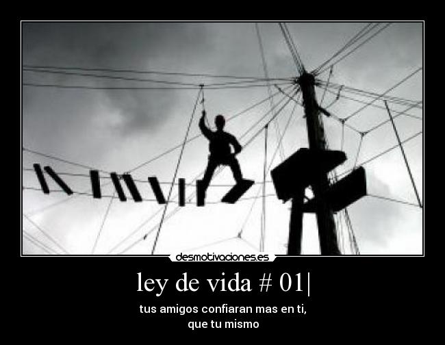 ley de vida # 01| - tus amigos confiaran mas en ti,
que tu mismo