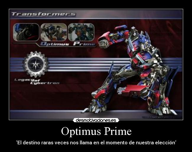 carteles optimus prime transformers destino desmotivaciones