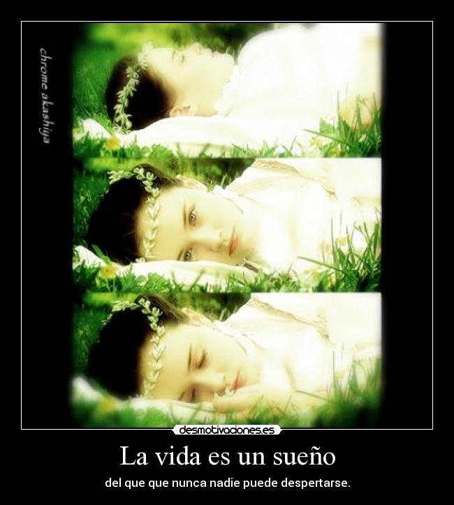 La vida es un sueño - del que que nunca nadie puede despertarse.