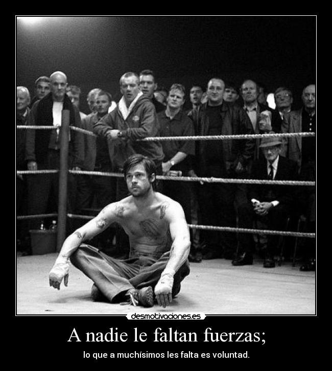 A nadie le faltan fuerzas; -