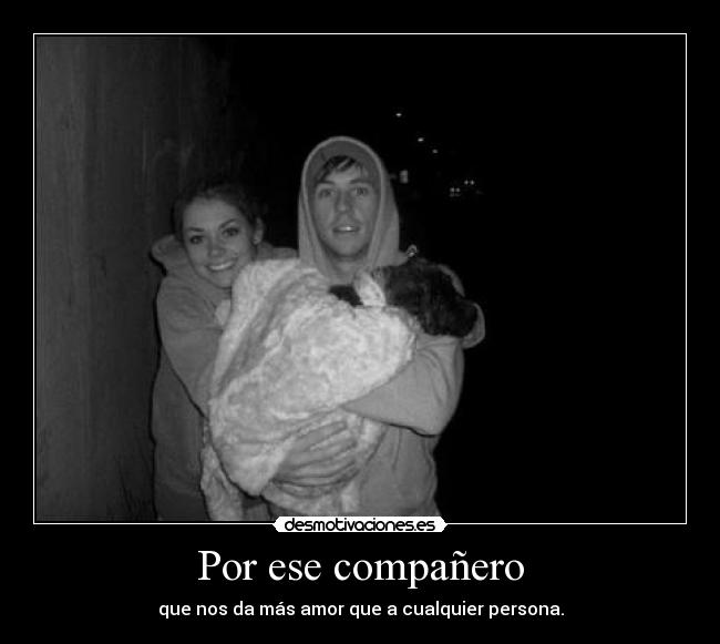 Por ese compañero - que nos da más amor que a cualquier persona.