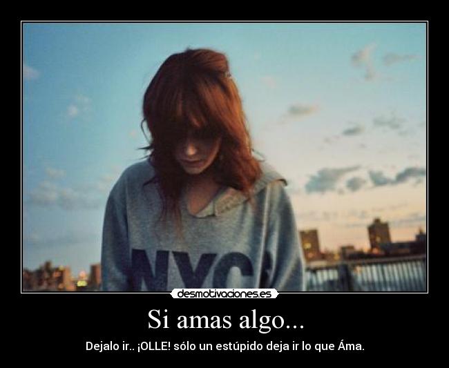 Si amas algo... - Dejalo ir.. ¡OLLE! sólo un estúpido deja ir lo que Áma.