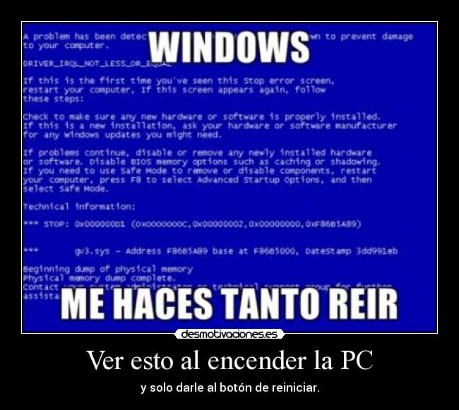 Ver esto al encender la PC -