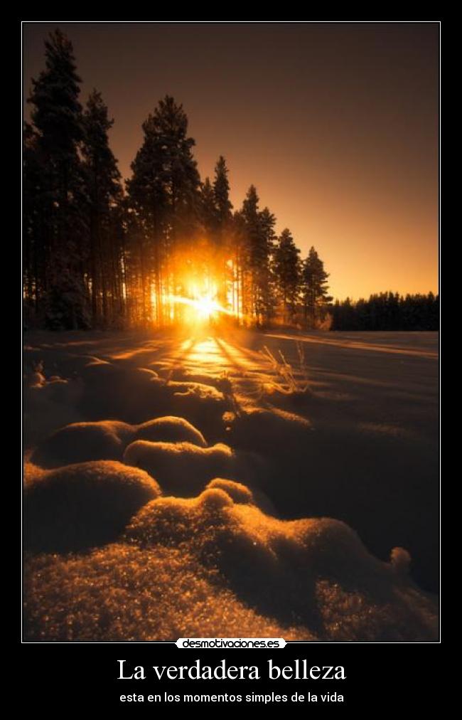 La verdadera belleza - esta en los momentos simples de la vida