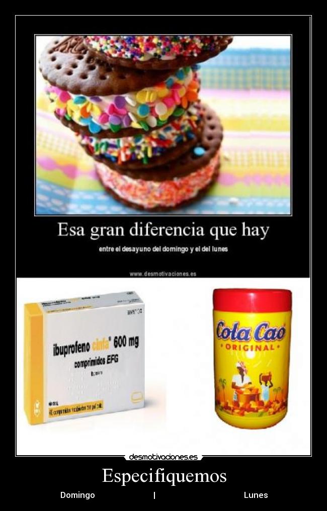 Especifiquemos - Domingo                             |                                            Lunes