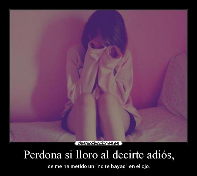 Perdona si lloro al decirte adiós, - se me ha metido un no te bayas en el ojo.