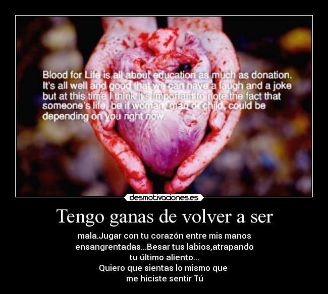 Tengo ganas de volver a ser - 