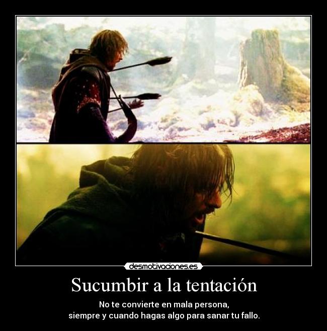 carteles boromir esdla lotr tentacion anillo entiendo murio salvando sus hamijitos los hobbits desmotivaciones