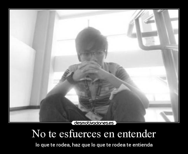 No te esfuerces en entender -
