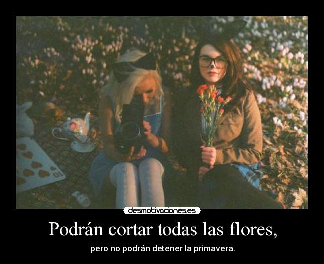 Podrán cortar todas las flores, - pero no podrán detener la primavera.