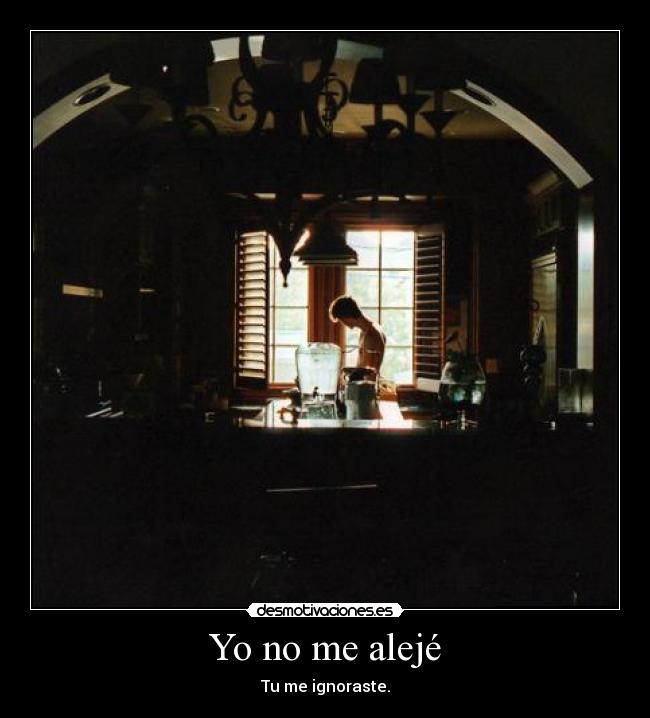Yo no me alejé - Tu me ignoraste.