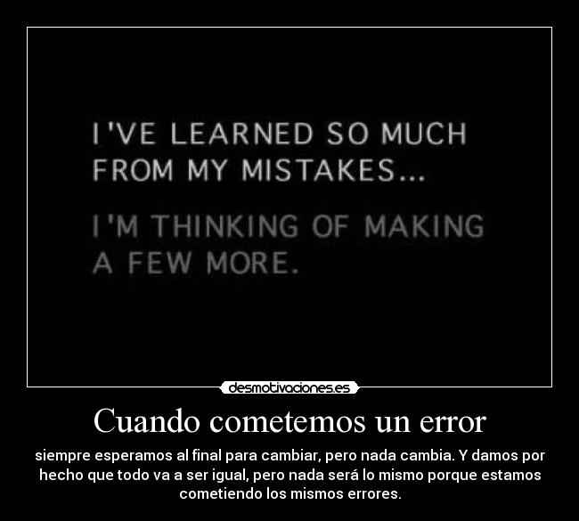 Cuando cometemos un error -