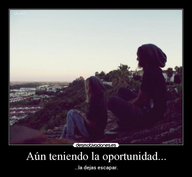 Aún teniendo la oportunidad... - ...la dejas escapar.