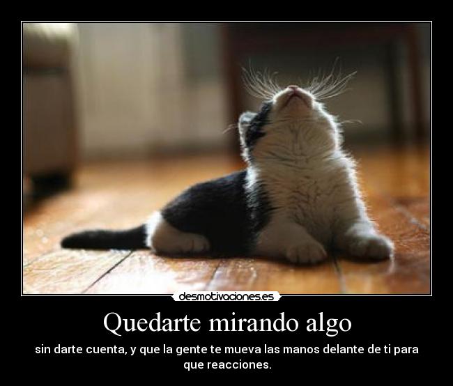 Quedarte mirando algo -