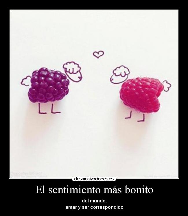 El sentimiento más bonito - del mundo,
amar y ser correspondido