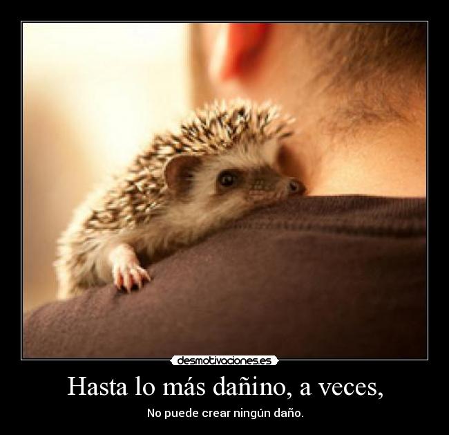 Hasta lo más dañino, a veces, - No puede crear ningún daño.