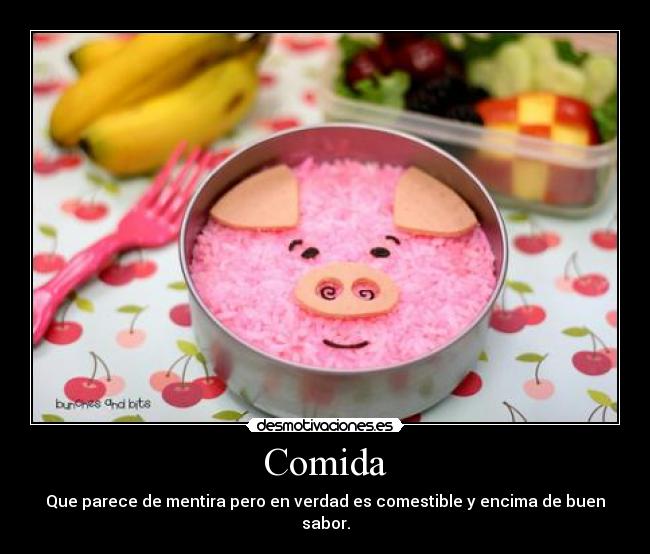 Comida - Que parece de mentira pero en verdad es comestible y encima de buen sabor.