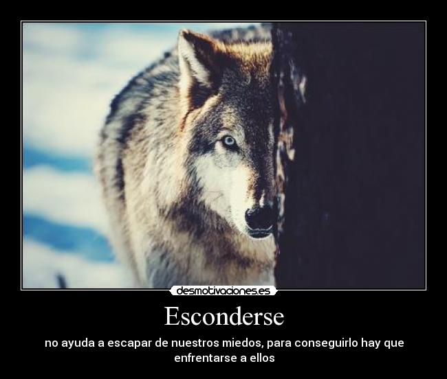 Esconderse - no ayuda a escapar de nuestros miedos, para conseguirlo hay que enfrentarse a ellos