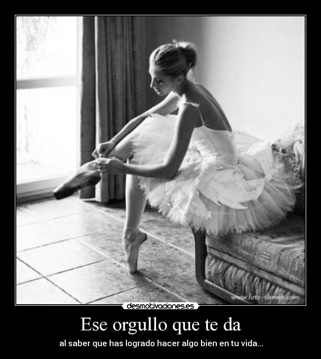 Ese orgullo que te da - al saber que has logrado hacer algo bien en tu vida...